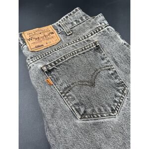 Vintage Levis 505 Orange Tab Jeans 38x34 Faded Black USA Made 90s Straight Leg